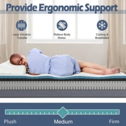 Costway Twin XL Adjustable Bed Mattress 3D CNC Cutting & Jacquard Fabric Cover -Homcom Crosley Shop GUEST af8057d6 dfc6 4420 8466 db67b403d1d8