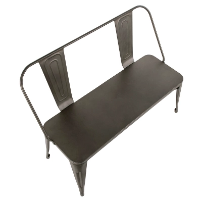 Oregon Industrial Metal Dining Entryway Bench- LumiSource 7 Oregon Industrial Metal Dining Entryway Bench- LumiSource - Image 5