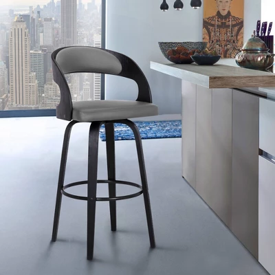 30" Shelly Contemporary Barstool Black/Gray - Armen Living 8 30" Shelly Contemporary Barstool Black/Gray - Armen Living - Image 6