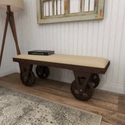 Industrial Wood Bench Brown - Olivia & May -Homcom Crosley Shop GUEST afe45764 63e5 4024 a94f dfa15339b15e