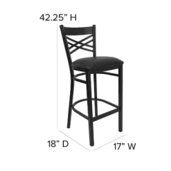Flash Furniture Black ''X'' Back Metal Restaurant Barstool 16 Flash Furniture Black ''X'' Back Metal Restaurant Barstool -Homcom Crosley Shop GUEST b08b6e75 a43d 4991 8e5b 0eaf0e00922e