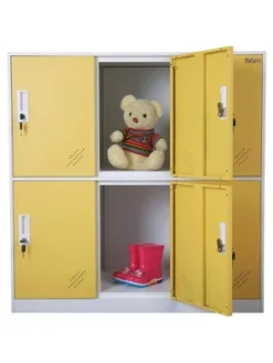 MECOLOR 35.4 In. Multipurpose Kids, Adults Locker Metal 6 Door Storage Cabinet Room Organizer With Lock For Clutter, Toys, Clothes, Shoes, Bags, Backpacks -Homcom Crosley Shop GUEST b0ef7871 02fe 4d25 a153 e81af07f5144