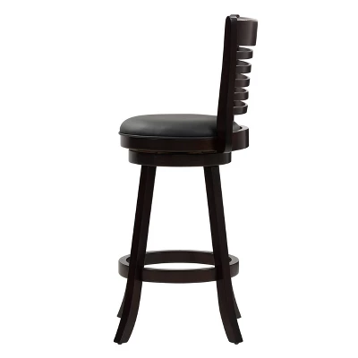 Set Of 2 Woodgrove Bar Height Stool With Slat Backrest Black - CorLiving 6 Set Of 2 Woodgrove Bar Height Stool With Slat Backrest Black - CorLiving - Image 4