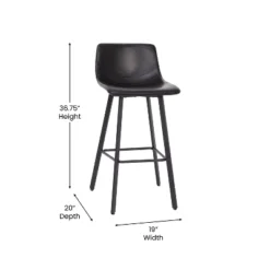 Flash Furniture Caleb Modern Armless 30 Inch Bar Height Commercial Grade Barstools With Footrests And Matte Iron Frames, Set Of 2 -Homcom Crosley Shop GUEST b1195594 f4f9 4d09 8321 2a2d4f880473