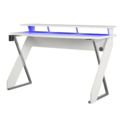 Xtreme Gaming Desk With Riser White - NTENSE
