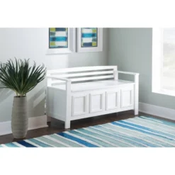 Laredo Storage Bench White - Linon -Homcom Crosley Shop GUEST b1c67b02 585a 492f ad0a bf8637504f79