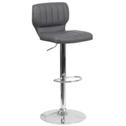 Flash Furniture Contemporary Vinyl Adjustable Height Barstool With Vertical Stitch Back And Chrome Base -Homcom Crosley Shop GUEST b1fb3af1 3ff2 4473 9ffe a17967d890e4
