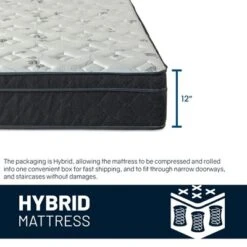 Continental Sleep, 12-Inch Medium Firm Euro Top Single Sided Hybrid Mattress, Compatible With Adjustable Bed -Homcom Crosley Shop GUEST b20cc083 62d7 4e06 a930 6571b648fceb