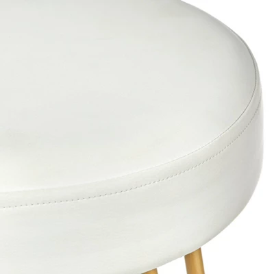 Set Of 2 30" Mazzini Faux Leather And Metal Counter Height Barstools White/Gold - Buylateral 5 Set Of 2 30" Mazzini Faux Leather And Metal Counter Height Barstools White/Gold - Buylateral - Image 3