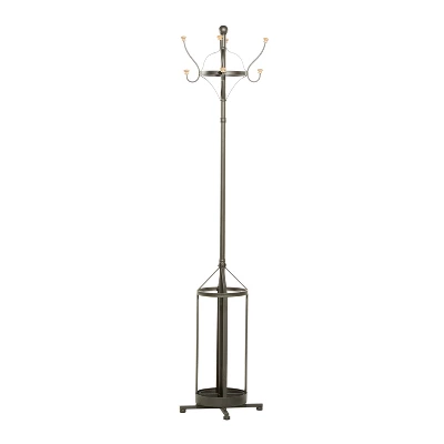 Industrial Iron Coat Rack Black - Olivia & May 7 Industrial Iron Coat Rack Black - Olivia & May - Image 5