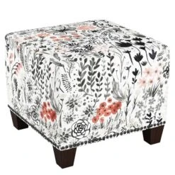 Square Nail Button Ottoman Patterned - Skyline Furniture -Homcom Crosley Shop GUEST b5a2c8a2 9e28 44a1 8364 d35c279e437a