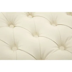 24" Button Tufted Metal Ottoman - WOVENBYRD -Homcom Crosley Shop GUEST b5c34140 e59e 413d bebb abed13d3852b