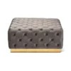 Verene Velvet Upholstered Square Cocktail Ottoman Gray/Gold - Baxton Studio 1 Verene Velvet Upholstered Square Cocktail Ottoman Gray/Gold - Baxton Studio -Homcom Crosley Shop GUEST b69d8805 2010 42b3 9373 9cd724826154