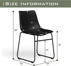 Dreama Retro Side Chair Dining Chair With Metal Legs For Kitchen, Living, Dining Room, Set Of 2,The Pop Home