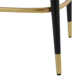 55 Downing Street Metal Bar Stool Black Gold 25" High Mid Century Modern Faux Leather Cushion With Backrest Footrest For Kitchen Counter Height Island -Homcom Crosley Shop GUEST b7646c99 ec4f 4405 8d64 b64d5a5a6be0