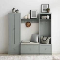 4pc Harper Entryway Set With Bench, Shelf, Hall Tree And Pantry Closet - Crosley -Homcom Crosley Shop GUEST b83d74d9 2013 4a29 b699 b939987a8263
