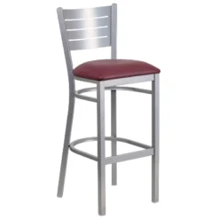 Flash Furniture Silver Slat Back Metal Restaurant Barstool -Homcom Crosley Shop GUEST b88fcb93 4e57 4efa b6b4 fd04de3e0165