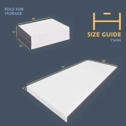 Hayward Heyward 4" Trifold Mattress, Tri Fold Memory Foam Foldable Mattress 12 Hayward Heyward 4" Trifold Mattress, Tri Fold Memory Foam Foldable Mattress -Homcom Crosley Shop GUEST b8fef07d 11a0 40e0 bba3 3ef519843c97
