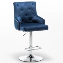 Better Home Products Monroe Velvet Tufted Adjustable Swivel Bar Stool Set Blue -Homcom Crosley Shop GUEST b9617c36 1f73 4549 9eac d425ca14c676