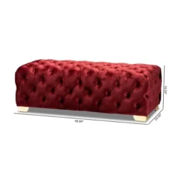 Avara Velvet Button Tufted Bench Ottoman - Baxton Studio -Homcom Crosley Shop GUEST b9c1323f a1f1 4103 9391 a475e7057eed