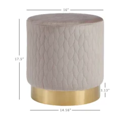 Camber Round Upholstered Ottoman - Linon -Homcom Crosley Shop GUEST b9f6cea8 672a 4d5f b4f8 e5eff7efa4c1