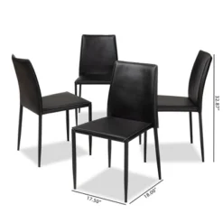 Set Of 4 Pascha Modern And Contemporary Faux Leather Upholstered Dining Chairs - Baxton Studio -Homcom Crosley Shop GUEST b9fe9ad5 88dc 4686 96dc 392f7ce4cbf9