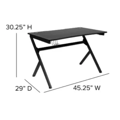 Flash Furniture Gaming Desk 45.25" X 29" Computer Table Gamer Workstation With Headphone Holder And 2 Cable Management Holes -Homcom Crosley Shop GUEST ba42e8af 98ad 4899 90c4 0b14724f52ee