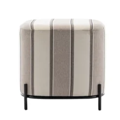 17" Modern Square Ottoman With Metal Base - WOVENBYRD -Homcom Crosley Shop GUEST ba506885 a5f9 45aa b3b8 a070cfadcf54