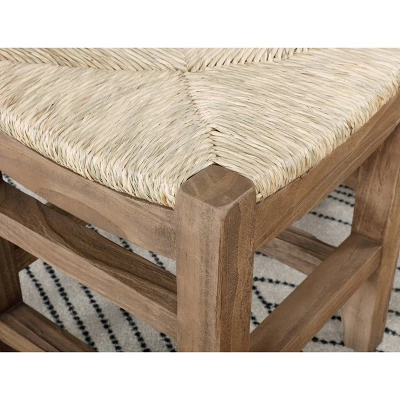 40" Davenport Coat Hook With Shelf And Rush Bench Set Light Amber - Alaterre Furniture 4 40" Davenport Coat Hook With Shelf And Rush Bench Set Light Amber - Alaterre Furniture - Image 2