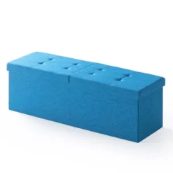 45" Folding Toy Box Chest With Smart Lift Top Upholstered Tufted Storage Ottoman - Mellow -Homcom Crosley Shop GUEST bb02a2e2 b582 4e3e b834 adcce5260452