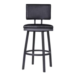 30" Armen Living Balboa Bar Height Barstool Vintage Black