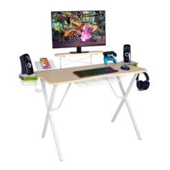Gaming Desk Pro Curved Front White - Atlantic