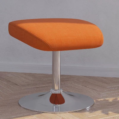 Merrick Lane Fabric Ottoman Footrest With Round Metal Base 4 Merrick Lane Fabric Ottoman Footrest With Round Metal Base - Image 2