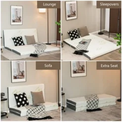 Costway Queen 3''Tri-fold Memory Foam Floor Mattress Topper Portable W/ Carrying Bag -Homcom Crosley Shop GUEST bc85acda d535 4974 a02e f32543ac5807