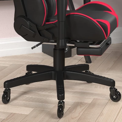 Flash Furniture X30 Gaming Chair Racing Computer Chair With Reclining Back, Slide-Out Footrest, And Transparent Roller Wheels 5 Flash Furniture X30 Gaming Chair Racing Computer Chair With Reclining Back, Slide-Out Footrest, And Transparent Roller Wheels - Image 3
