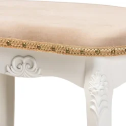 Gabrielle Velvet Fabric Upholstered Wood Vanity Ottoman Sand/White/Gold - Baxton Studio 12 Gabrielle Velvet Fabric Upholstered Wood Vanity Ottoman Sand/White/Gold - Baxton Studio -Homcom Crosley Shop GUEST bcfc57a2 f342 49e2 b19f 3b5c03a862f1