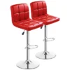 Tangkula Modern Square PU Leather Adjustable Swivel Barstools,Set Of 2 -Homcom Crosley Shop GUEST bd6f07f9 9b7b 437e a696 fde7aa63d621
