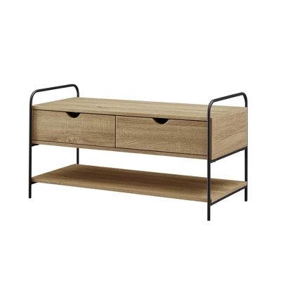 Modern 2 Drawer Storage Entry Bench - Saracina Home 8 Modern 2 Drawer Storage Entry Bench - Saracina Home - Image 6