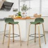 Costway Set Of 2 Counter Height Bar Stools W/Footrest&Solid Metal Legs YellowGreen -Homcom Crosley Shop GUEST bda11d1a 68f9 4b53 8ec7 6470a77fef81