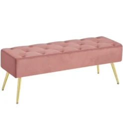 Yaheetech Modern Upholstered Button-Tufted Ottoman Footstool Bench For Bedroom -Homcom Crosley Shop GUEST bda65130 ddf5 479a 9f7f 57cac603d054