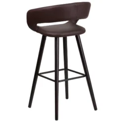 Flash Furniture Brynn Series 29'' High Contemporary Vinyl Rounded Back Barstool With Cappuccino Wood Frame -Homcom Crosley Shop GUEST bdb44943 856a 492a 9d95 d7f14c644a0f