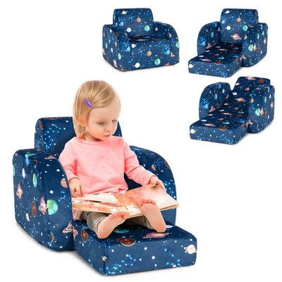 Costway 3-in-1 Convertible Kid Sofa Bed Flip-Out Chair Lounger For Toddler 11 Costway 3-in-1 Convertible Kid Sofa Bed Flip-Out Chair Lounger For Toddler - Image 9