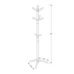 69" Contemporary Style Coat Rack - EveryRoom -Homcom Crosley Shop GUEST be0b548b bbcb 4c34 8413 7f9a455c1242