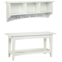 Shaker Cottage Storage Coat Hook With Bench Set - Alaterre Furniture -Homcom Crosley Shop GUEST be0ba871 dcef 43f0 86ed 9cfc170742d9