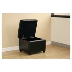 Full Leather Small Storage Cube Ottoman Black - Baxton Studio -Homcom Crosley Shop GUEST bebf9eae 1e7f 4af9 a8ba 016022804f24