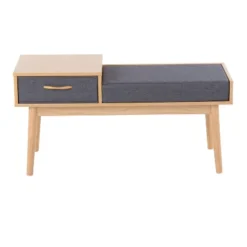 40" Telephone Polyester Wood Contemporary Bench - LumiSource -Homcom Crosley Shop GUEST bee4b092 d517 4c01 8b63 9b5ce1f0ba84