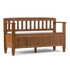 48" Riverside Solid Wood Entryway Storage Bench - Wyndenhall -Homcom Crosley Shop GUEST bf18a2c0 ed3e 4258 beb8 dce1b5890f7a