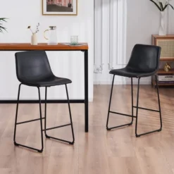 FERPIT Modern Upholstered Faux Leather Bar Stools With Metal Frame 2 Pack -Homcom Crosley Shop GUEST bf3d608f 0883 4a4e abe5 162f5d9a9f7e