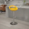 Emma And Oliver Yellow Plastic Adjustable Height Barstool With Chrome Base -Homcom Crosley Shop GUEST bf9826ce 8731 4ab6 bb02 52a9addc6a8b