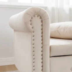 Bedroom Velvet Chaise Longue With Storage, Pillow And Nailhead Accents - ModernLuxe -Homcom Crosley Shop GUEST bffad2b3 6d37 4f0a b66c 00b3d0b28ca1